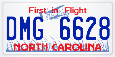 NC license plate DMG6628