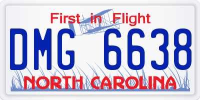 NC license plate DMG6638
