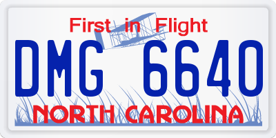 NC license plate DMG6640