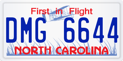 NC license plate DMG6644
