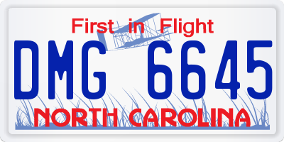 NC license plate DMG6645