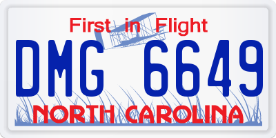 NC license plate DMG6649