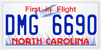 NC license plate DMG6690