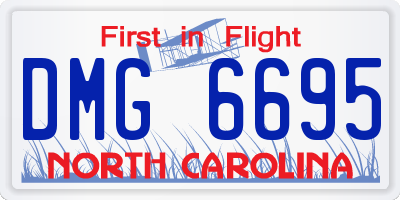 NC license plate DMG6695