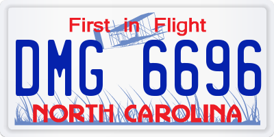 NC license plate DMG6696