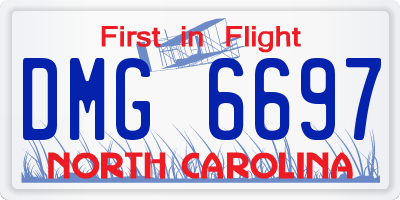 NC license plate DMG6697
