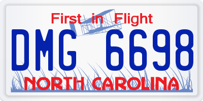 NC license plate DMG6698