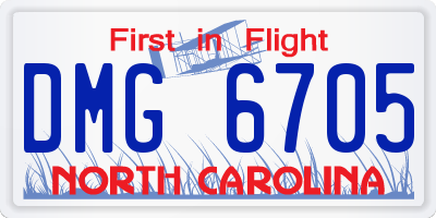 NC license plate DMG6705