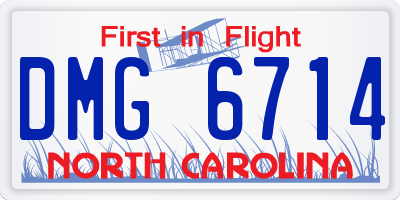NC license plate DMG6714