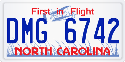 NC license plate DMG6742