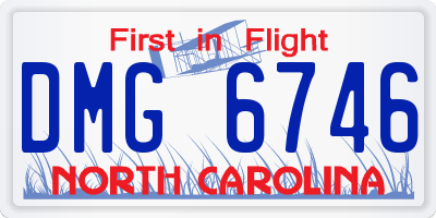 NC license plate DMG6746