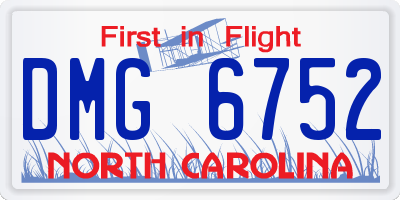 NC license plate DMG6752