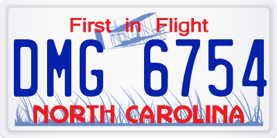 NC license plate DMG6754