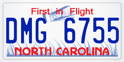 NC license plate DMG6755