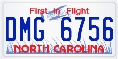 NC license plate DMG6756