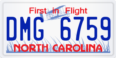 NC license plate DMG6759