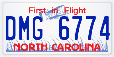 NC license plate DMG6774
