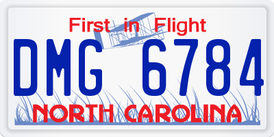 NC license plate DMG6784