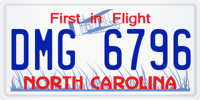 NC license plate DMG6796