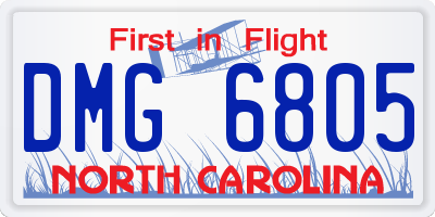 NC license plate DMG6805