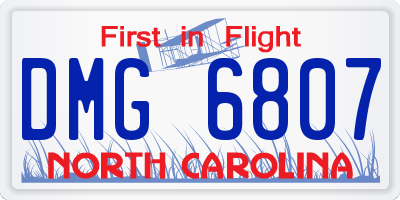 NC license plate DMG6807