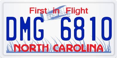 NC license plate DMG6810