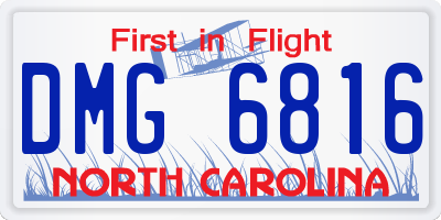 NC license plate DMG6816