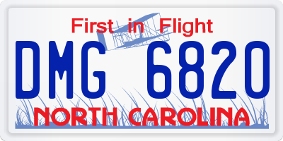NC license plate DMG6820