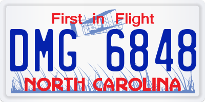 NC license plate DMG6848