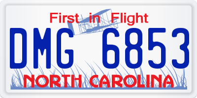 NC license plate DMG6853