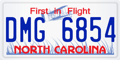 NC license plate DMG6854