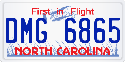 NC license plate DMG6865