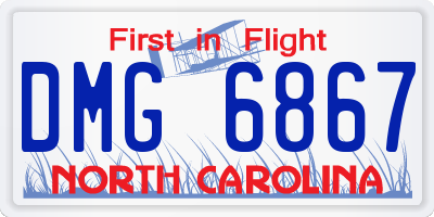 NC license plate DMG6867