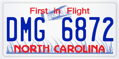 NC license plate DMG6872