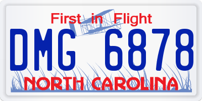NC license plate DMG6878