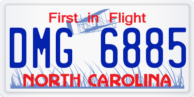 NC license plate DMG6885