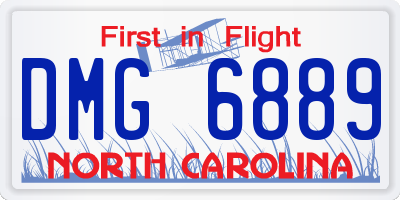 NC license plate DMG6889