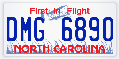 NC license plate DMG6890