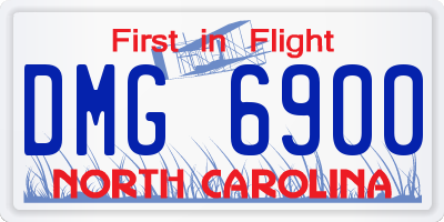 NC license plate DMG6900