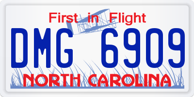 NC license plate DMG6909