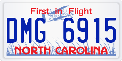NC license plate DMG6915