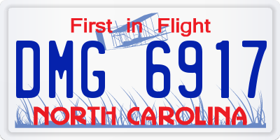NC license plate DMG6917