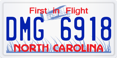 NC license plate DMG6918