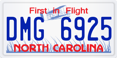 NC license plate DMG6925