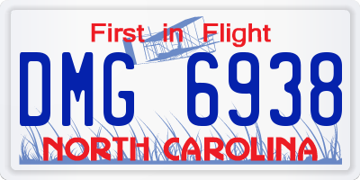 NC license plate DMG6938