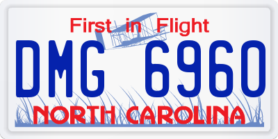 NC license plate DMG6960
