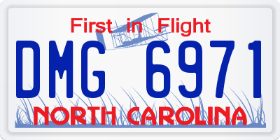 NC license plate DMG6971