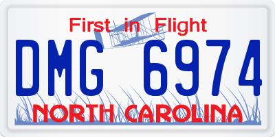 NC license plate DMG6974