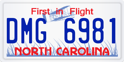 NC license plate DMG6981