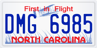 NC license plate DMG6985